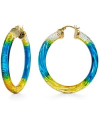 Gold & Honey - Ombre Painted Instyle Lucite Hoop Earrings - Lyst