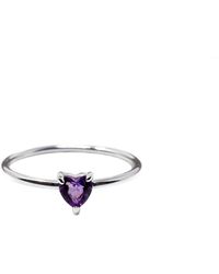 NASI SILVER - Yours Heart Ring- Amethyst - Lyst