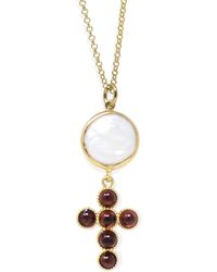 Vintouch Italy - Hope-Plated Garnet Cross Necklace - Lyst