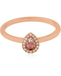Artisan - Rose Gold Rose Cut Diamond Ring Handmade - Lyst