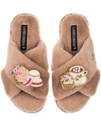 Laines London - Neutrals Classic Laines Slippers With Mother's Day Macaroon Brooches - Lyst