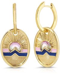 Glamrocks Jewelry - Tequila Sunrise Charm Hoop Earrings- Twilight - Lyst