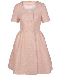 Santinni - 'golden Age' Wool Tweed Dress Coat In Rosa - Lyst