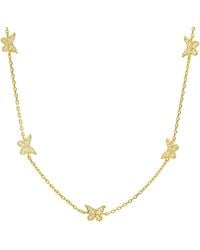 Kylie Harper - Diamond Cz Butterfly Station Necklace - Lyst