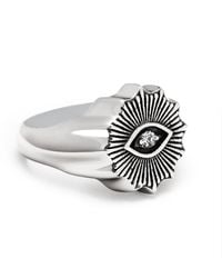 Nialaya - Vintage Evil Eye Ring With Clear Crystal - Lyst