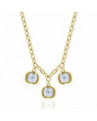 Unaloe - Plated Sterling Crystal Necklace – Elegant Three Stone Pendant For - Lyst
