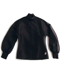 MIONÈ - Silk Organza Blouse With High Neck - Lyst
