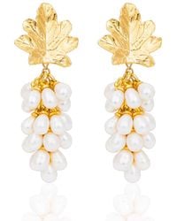 Kybele Studio - Golden Grape Pearl Drop Earrings - Lyst