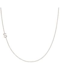 Maya Brenner - 14K Asymmetrical Pavé Letter Necklace - Lyst