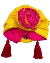 Julia Clancey - Edith Sunshine Reversible Tassel Linen Turban - Lyst