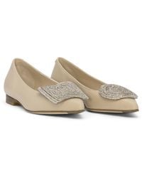 Beautiisoles by Robyn Shreiber Made in Italy - Neutrals Bonnie Leather Flat With Charm Work Wedding Evening Bridal Comfortable Ballerina - Lyst