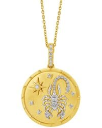 Artisan - 14K Diamond Scorpio Zodiac Medallion Pendant Necklace - Lyst