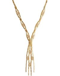 Caramel Vintage Jewellery - Crystal Bar Lariat Necklace - Lyst