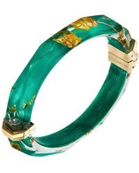 Gold & Honey - 24K Leaf Lucite Bangle - Lyst