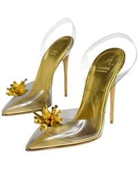 Aethra Shoes - Neutrals Atea Transparent Slingback With Embellishment - Lyst