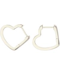 Kris Nations - Open Heart Hinged Huggie Hoop Earrings - Lyst