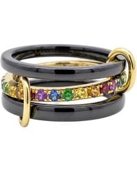 Artisan - 14K Sapphire, Tsavorite & Ceramic Statement Ring - Lyst