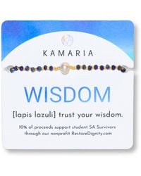 KAMARIA - Lumira Mini Pearl & Gemstone Adjustable Bracelet With Miyuki Beads - Lyst