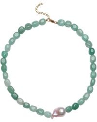 Lavani Jewels - Aquamarine And Pearl Necklace Nereida - Lyst
