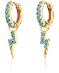 Scream Pretty - Lightning Bolt Charm Hoop Earrings - Lyst