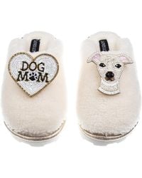 Laines London - Teddy Closed Toe Slippers With The Italian Greyhound & Dog Mum Mom Brooches - Lyst