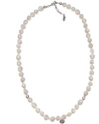 Farra - Freshwater Pearls With Sterling Pendant Necklace - Lyst