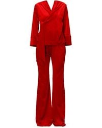 LIA ARAM - Two-Piece Draped Velvet Suit - Lyst