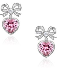 Santinni - Princess Bow & Crystal Heart Earrings - Lyst
