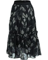 Smart and Joy - Tiered Panel Feather Print Skirt - Lyst