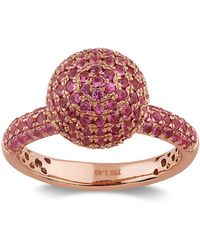 Artisan - Rose 18K Rose Sapphire Pave Dome Statement Ring - Lyst