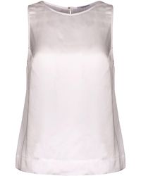 Oh!Zuza - Echo – Cream Satin Viscose Top With Side Slits - Lyst