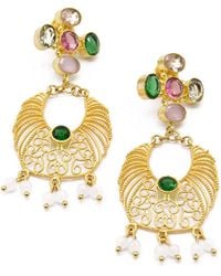 ADIBA - Chalcedony, Rose & Quartz Handmade Drop Earring - Lyst