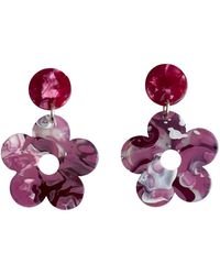 CLOSET REHAB - Flower Drop Earrings In Blush-worthy - Lyst