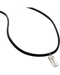 Posh Totty Designs - Leather & Sterling Kintsugi Tag Necklace - Lyst