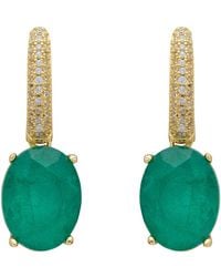 LÁTELITA London - Alexandra Oval Drop Earrings Colombian Emerald - Lyst