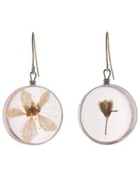 Laura Daili - Neutrals Cherry Bloom Asymmetric Glass Earrings - Lyst