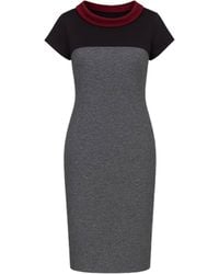 Conquista - Straight Short Sleeve Dress With Stand Up Collar - Lyst