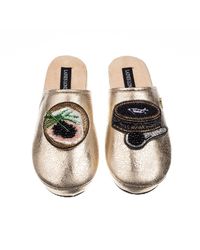 Laines London - Softie Slippers With Caviar & Blini Brooches - Lyst