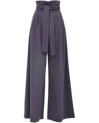 Julia Allert - High Waist Long Wide Leg Trousers – Dark - Lyst