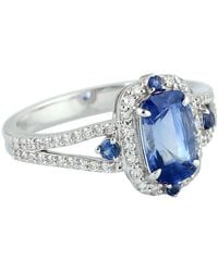 Artisan - Natural Sapphire & Diamond Halo Ring - Lyst