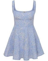 Thisisu Collection - Serenette Dress -Cotton Mini Dress With Delicate Embroidery & Built-In Shorts Lining - Lyst