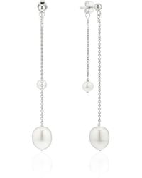 Lily & Roo - Layered Large And Small Pearl Earrings - Lyst