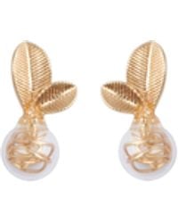 Paisie - Leaf Sphere Earrings - Lyst