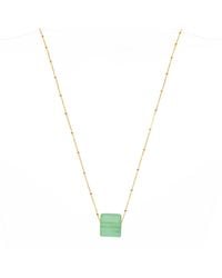 Smart Glass Jewelry - Neutrals Recycled Glass Cube Necklace Fill Antique Clear - Lyst