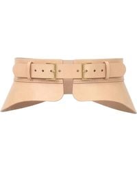 Haute Cuir - Neutrals Nude Crescent Peplum Belt - Lyst