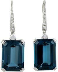 Artisan - London Topaz & Diamond Ear Hook Earrings - Lyst