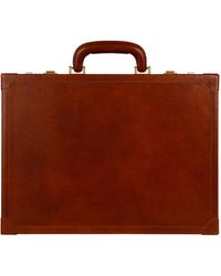 Time Resistance - Cognac Leather Attaché Case Briefcase - Lyst