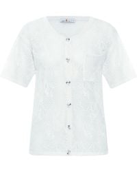 Peraluna - Emma Lace Knit Short Sleeve Cardigan - Lyst