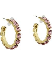 Laura Gray - Crystal Hoop Earrings - Lyst