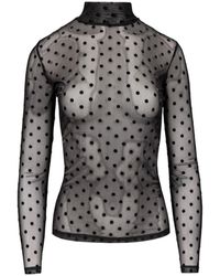 Oh!Zuza - Polka Dot Sheer Blouse With Turtleneck - Lyst